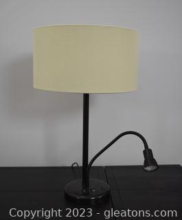 Tall Dual Function Table Lamp with LED Gooseneck Light 